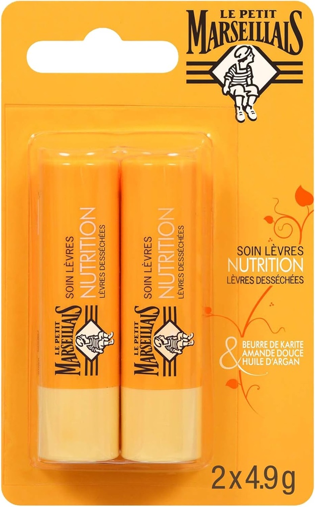 Le Petit Marseillais Soin Lèvres Nutrition 2x4,9 Gr