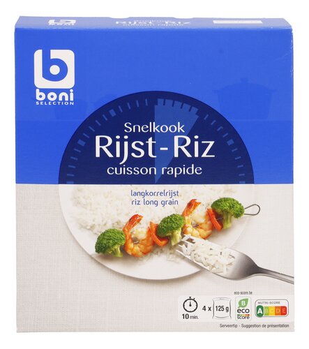 Boni Riz Cuisson Rapide Long Grain Sachets 4x125 Gr