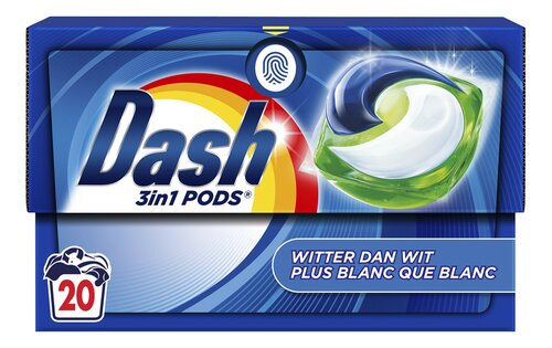 Dash 3en1 Plus Blanc Que Blanc Lessive Pods 20 Pièces