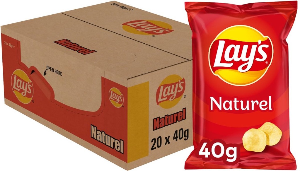 Lay's Naturel Sel Chips 20x40 Gr