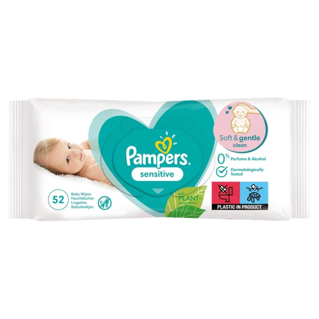 Pampers Sensitive Lingettes Bébé 52 Pièces