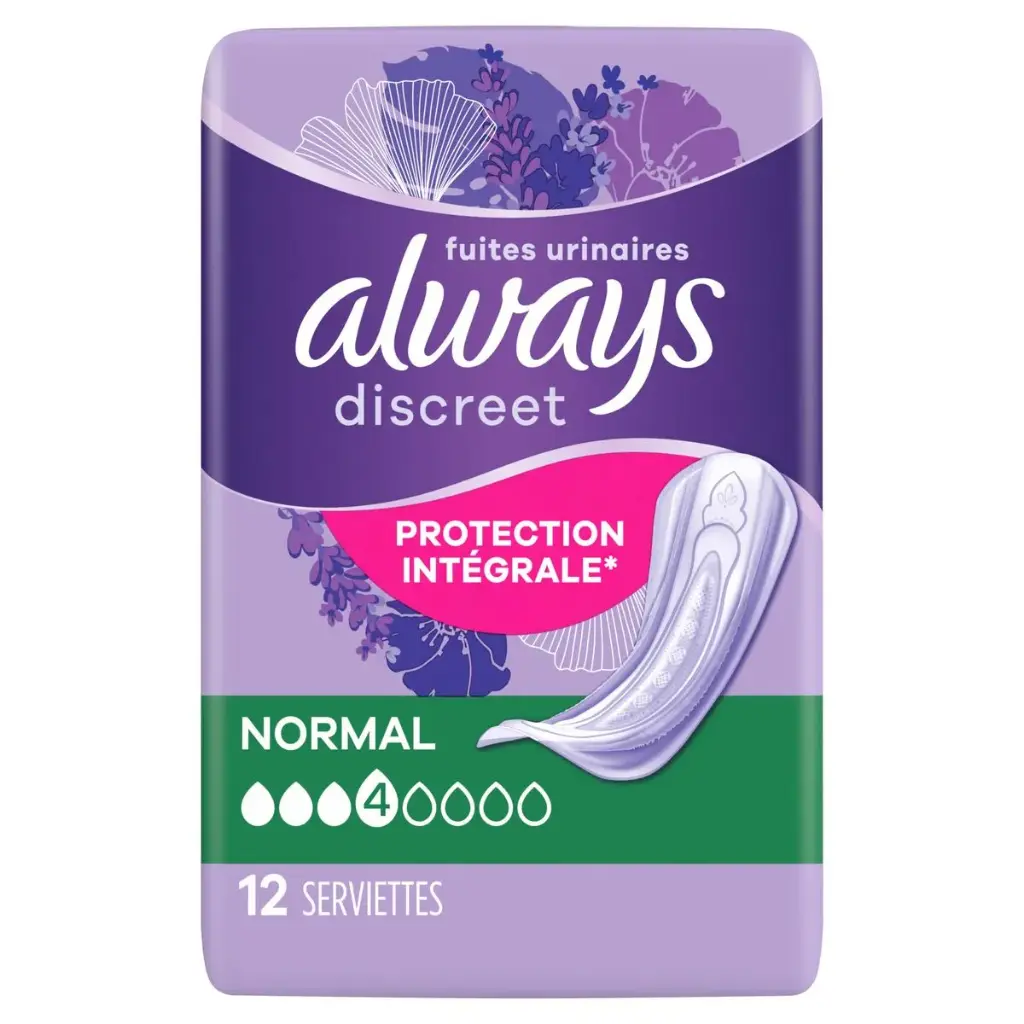 Always Discreet Normal Serviettes Hygiéniques 12 Pièces