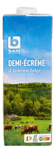 Boni Lait Demi-Écrémé d'Ardennes Belge 1 L