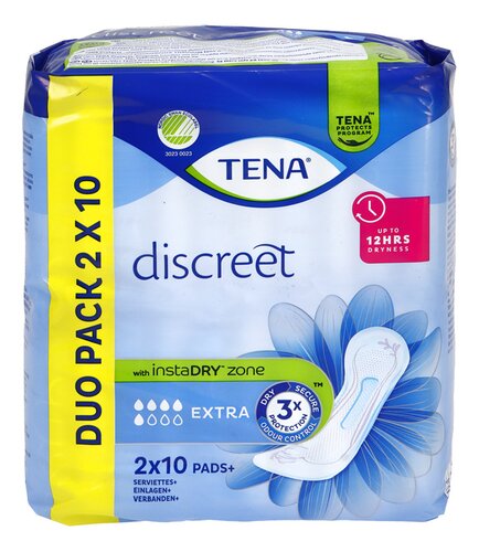 Tena Discreet Extra Serviettes 2x10 Pièces