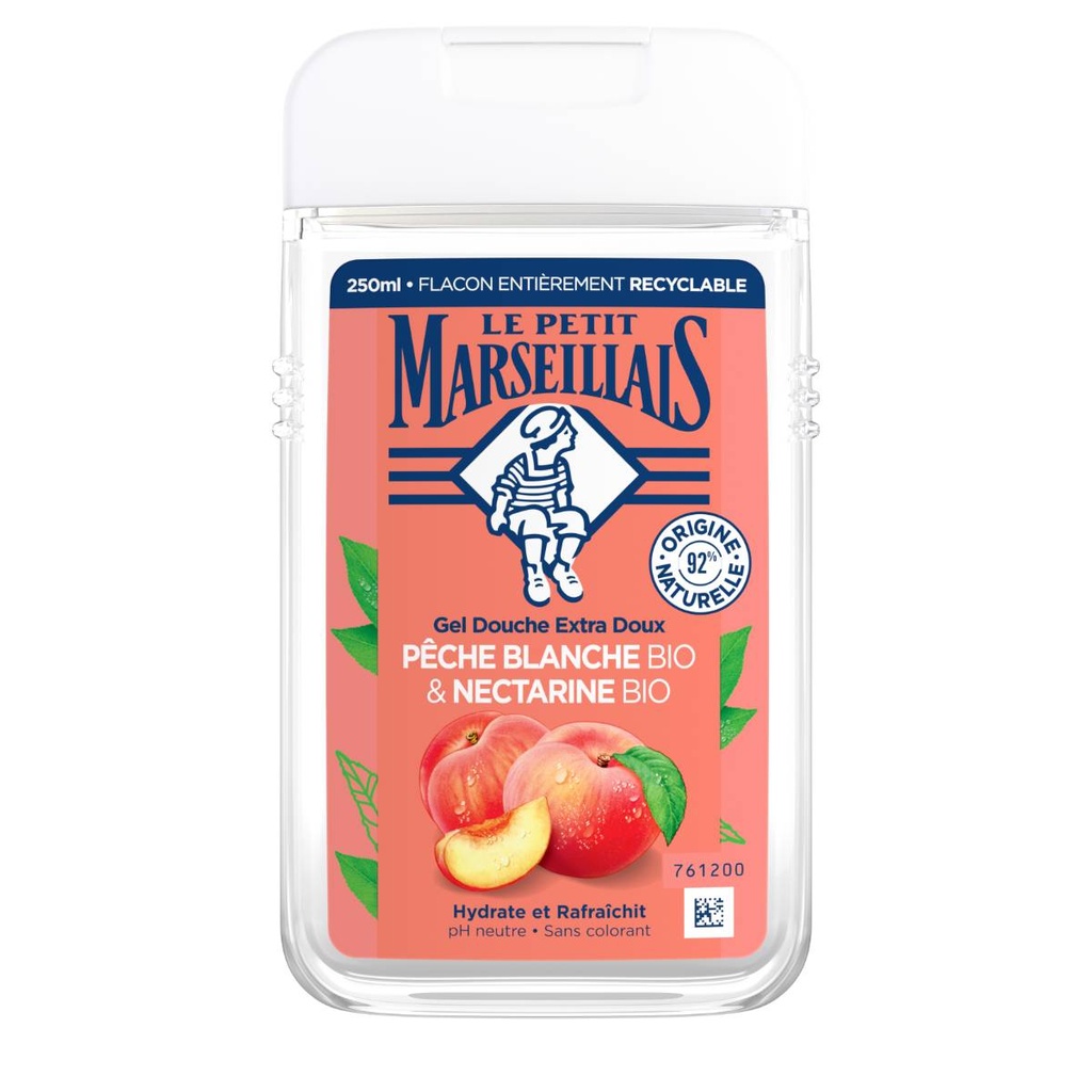 Le Petit Marseillais Bio Pêche & Nectarine Gel Douche 250 Ml