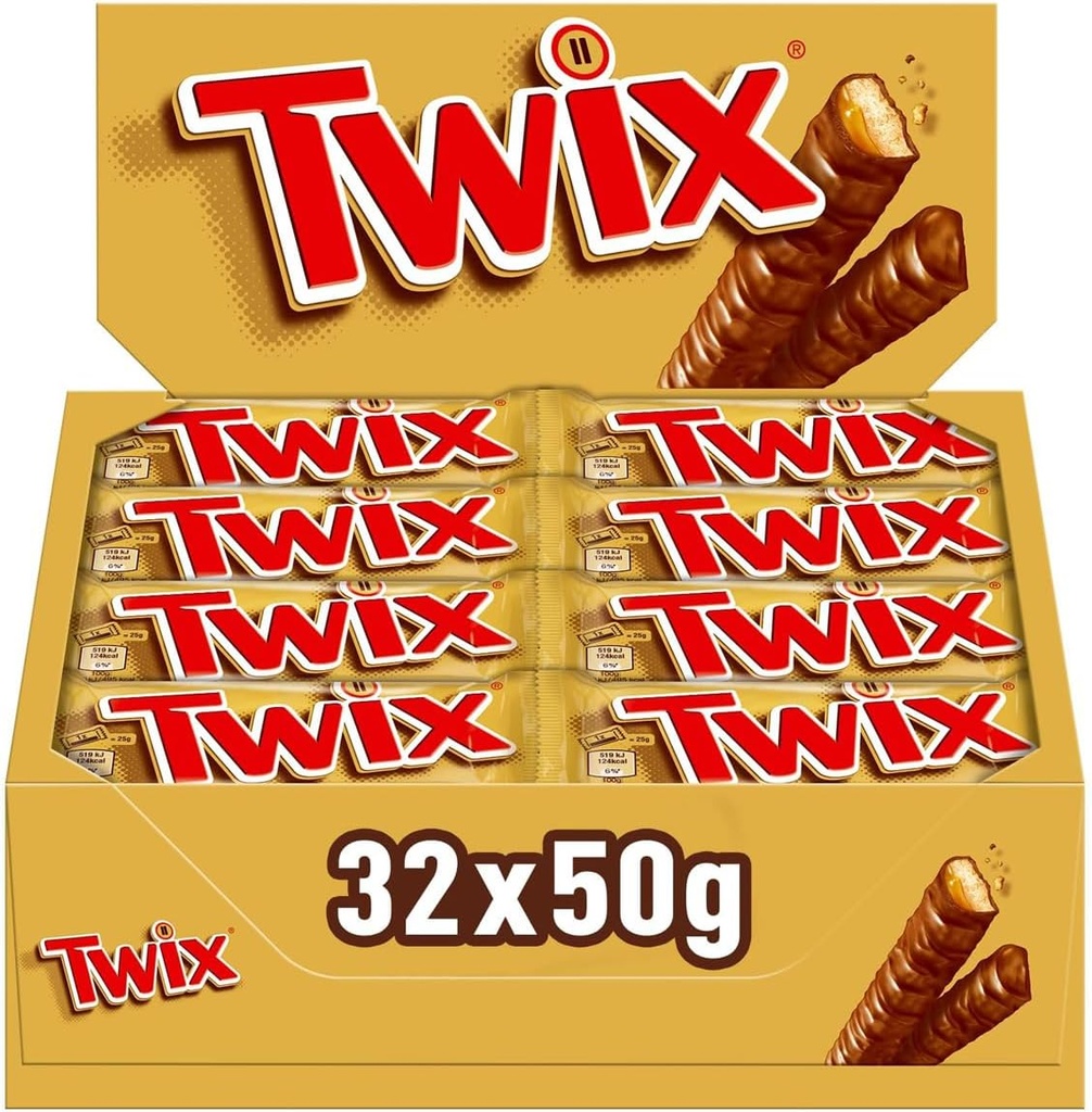 Twix Barres Chocolatées 32x50 Gr