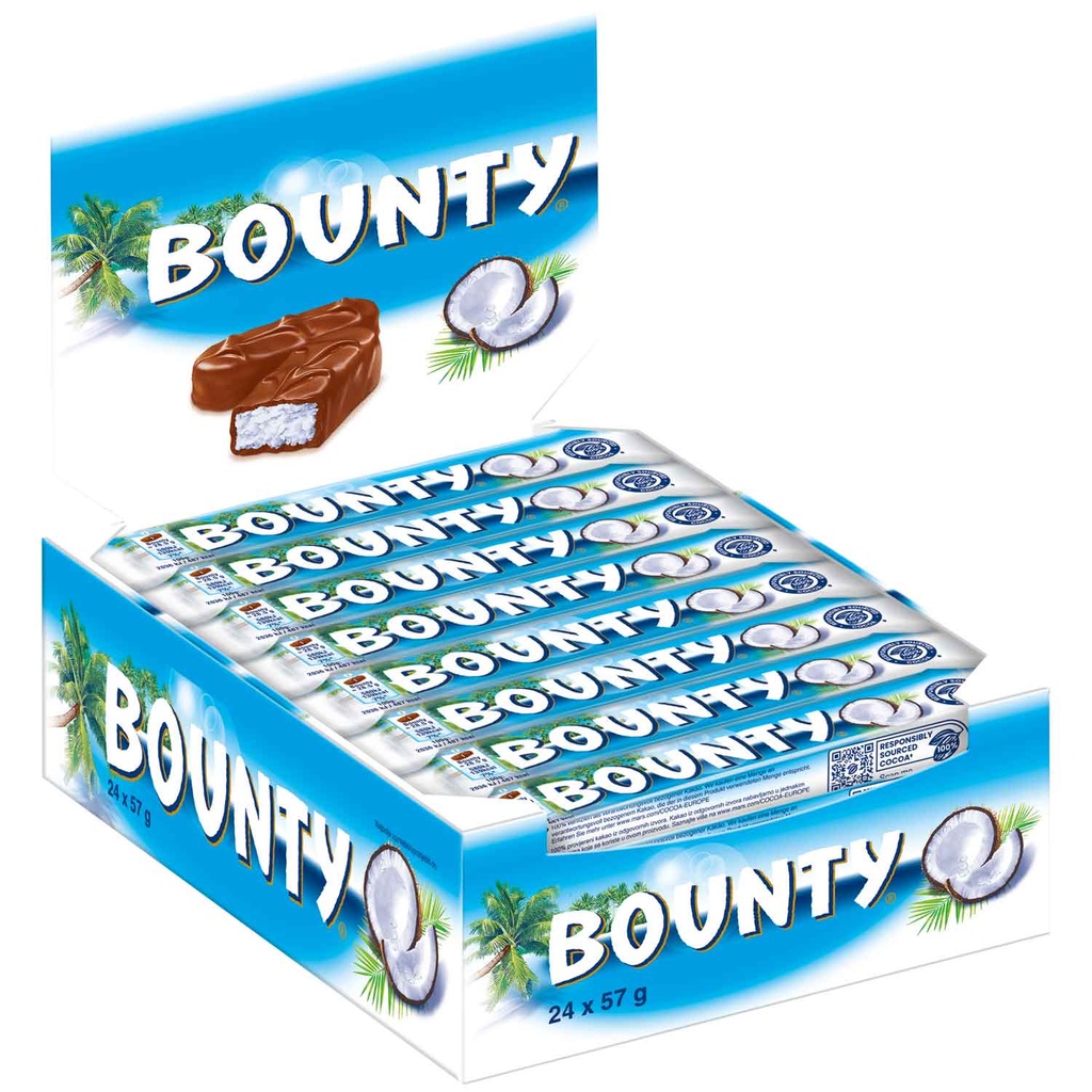 Bounty Barres Chocolatées 24x57 Gr