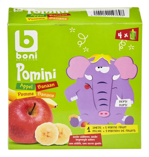 Boni Pomini Compote Pomme Banane Gourde 4x90 Gr