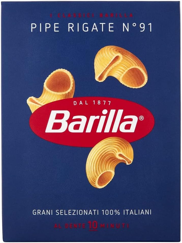 Barilla N91 Pipe Rigate Pâtes 500 Gr