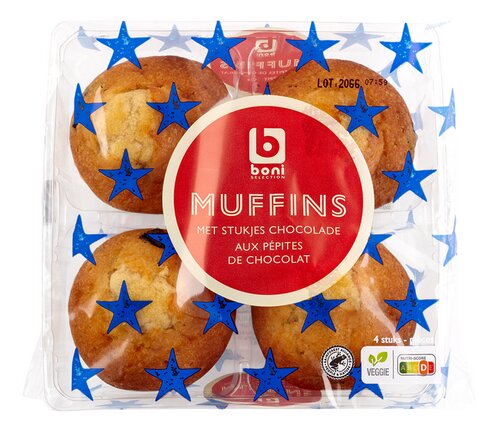 Boni Muffins Pépites de Chocolat 4x75 Gr