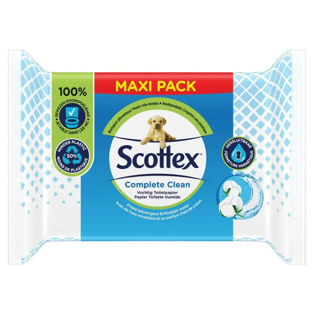 Scottex Complete Clean Papier-Toilette Humide 2x42 Feuilles