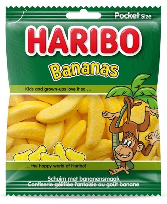 Haribo Bananas Pocket Size Bonbons 70 Gr