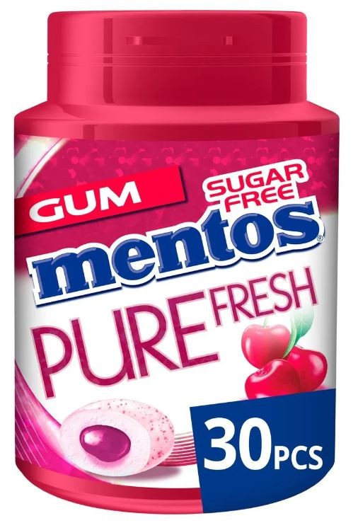 Mentos Pure Fresh Cerise Chewing-Gum 30 Pièces