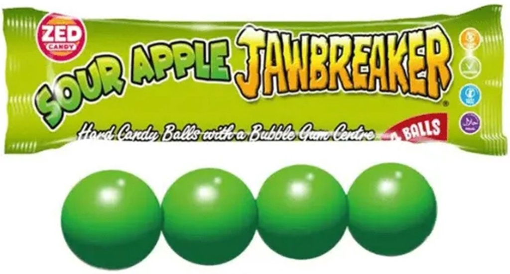 Jawbreaker Sour Apple Bubblegum 4 Pièces