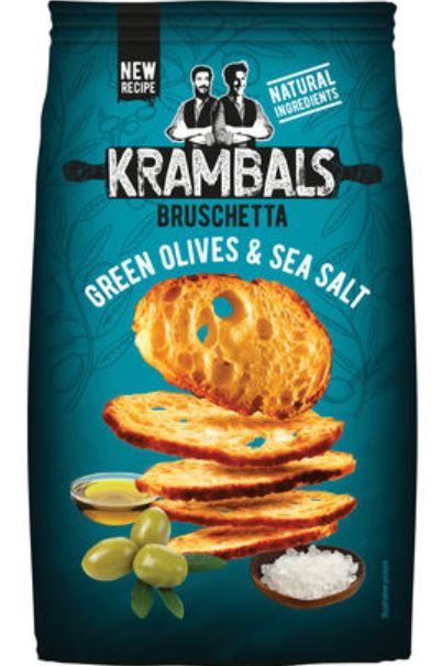 Krambals Bruschetta Olive Verte & Sel Marin 70 Gr