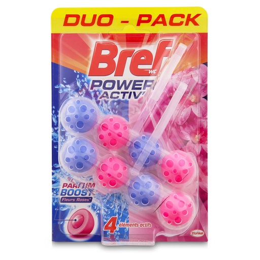 Bref WC Power Activ Fleurs Roses 2 Pièces