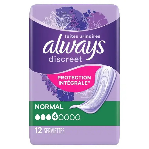 Always Discreet Normal Serviettes Hygiéniques 12 Pièces