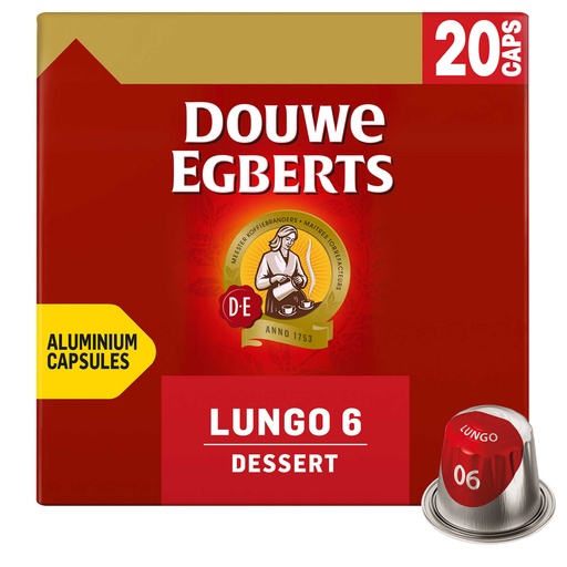 Douwe Egberts Lungo 6 Dessert 20 Capsules 104 Gr