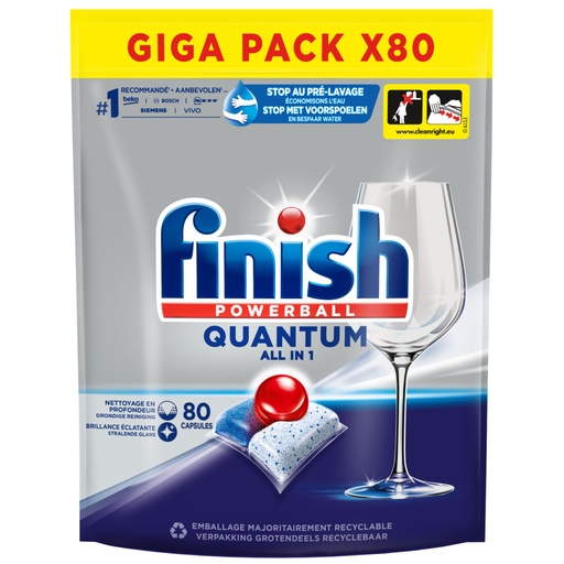 Finish Quantum Regular Tabs Lave-Vaisselle 80 Doses