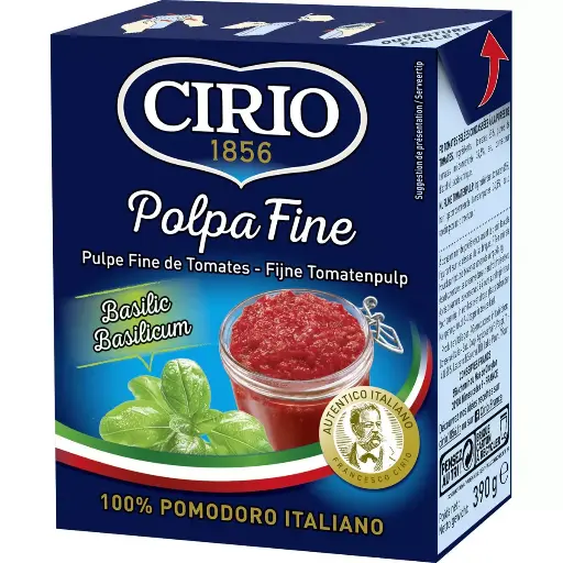 Cirio Polpa Fine Basilic Pulpe de Tomates 390 Gr