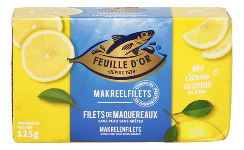 Feuille d'Or Filets de Maquereaux Citron 125 Gr