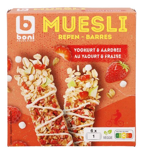 Boni Muesli Yaourt & Fraise Barres de Céréales 6x23 Gr