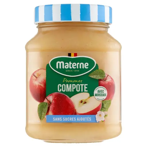 Materne Compote de Pommes Morceaux Sans Sucres Ajoutés 350 Gr