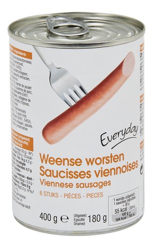 Everyday Saucisses Viennoises 6 Pièces 400 Gr