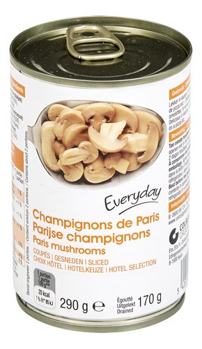 Everyday Champignons de Paris Coupés 290 Gr