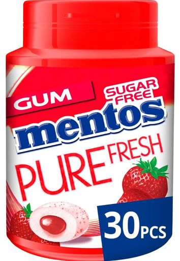 Mentos Pure Fresh Fraise Chewing-Gum 30 Pièces